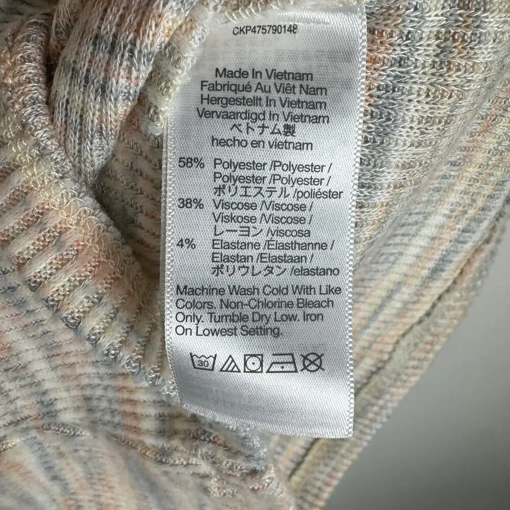 Madewell Space-Dye Faux-Wrap Knit Sweater Top Soft Rainbow Size XS Long Sleeve